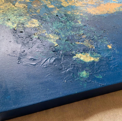 Beautiful Quran verse on Heavily textured canvas - Handmade painting | Islamic Canvas Art - ARHP1117